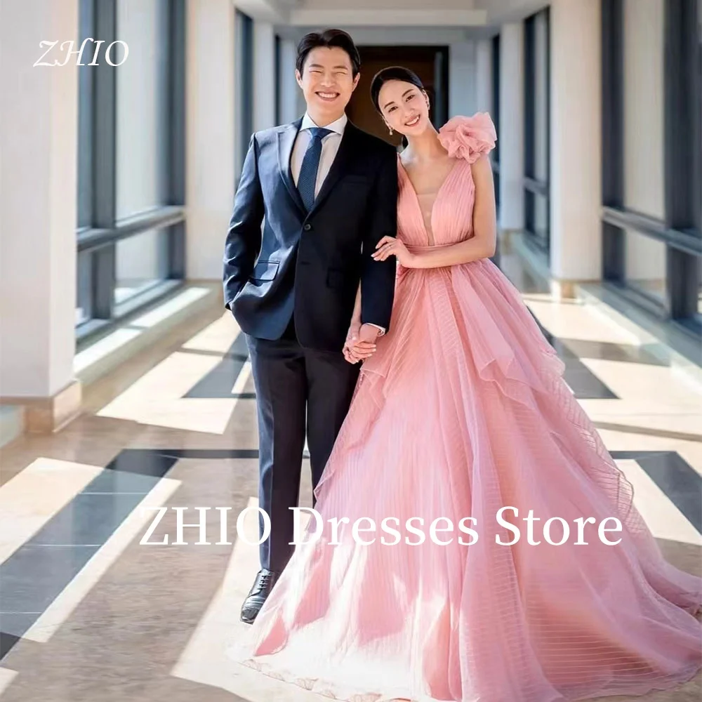 ZHIO Elegant Flowers Wedding Party Dresses Ruffles Pink A-Line Floor Length Evening Bridal Gown Korea Photo Shoot Customized
ZHIO Elegant Flowers Wedding Party Dresses Ruffles Pink A-Line Floor Length Evening Bridal Gown Korea Photo Shoot Customized