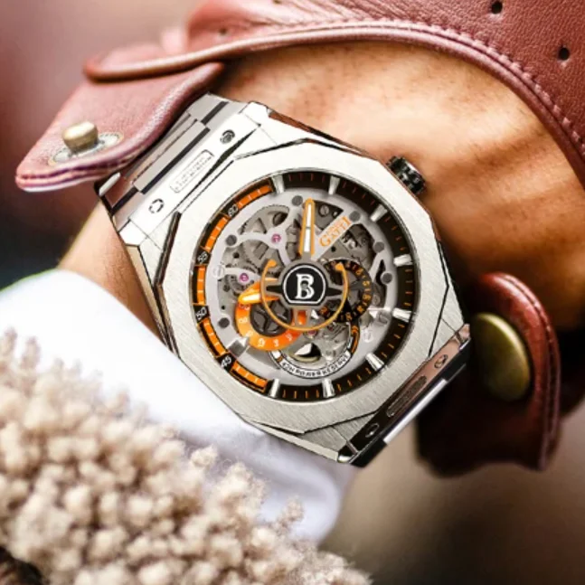 BONEST GATTI Men Automatic Watch 42mm Mechanical Wristwatch Skeleton Dial 50M Waterproof Luminous Sapphire Mirror 24 Hours
BONEST GATTI Men Automatic Watch 42mm Mechanical Wristwatch Skeleton Dial 50M Waterproof Luminous Sapphire Mirror 24 Hours