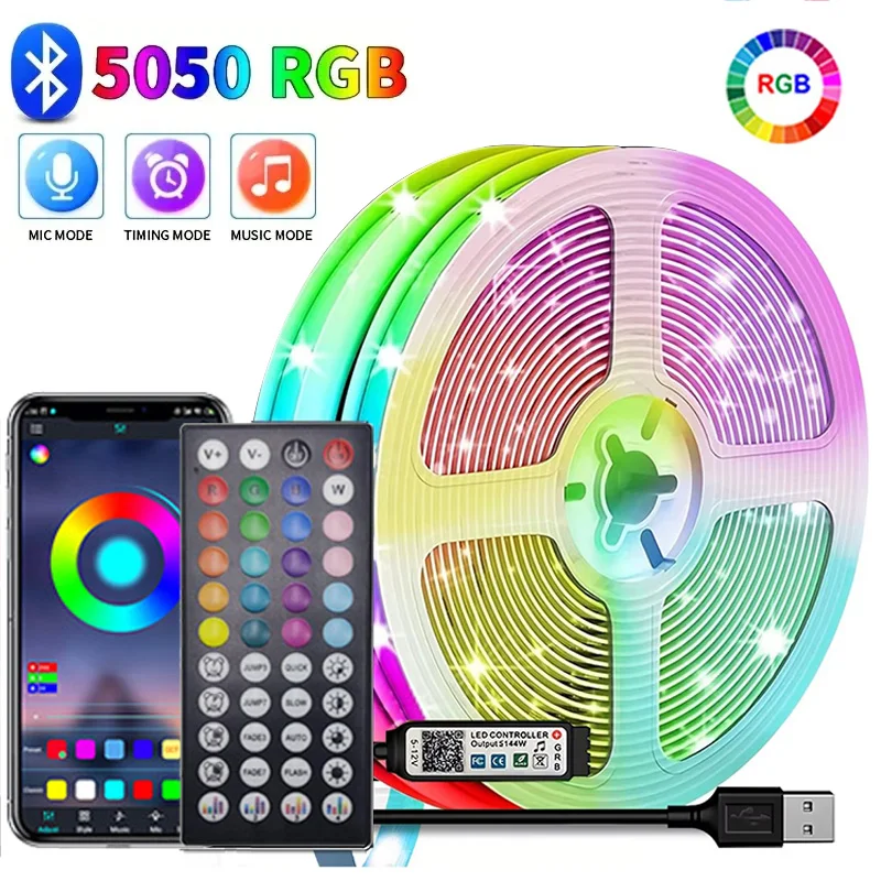 RGB Led Strip Lights 1m 5m 10m 20m 30m Led Light with APP Control Flexible Ribbon Luces Led Tape for Room Decoration TV Backligh 
RGB Led Strip Lights 1m 5m 10m 20m 30m Led Light with APP Control Flexible Ribbon Luces Led Tape for Room Decoration TV Backligh