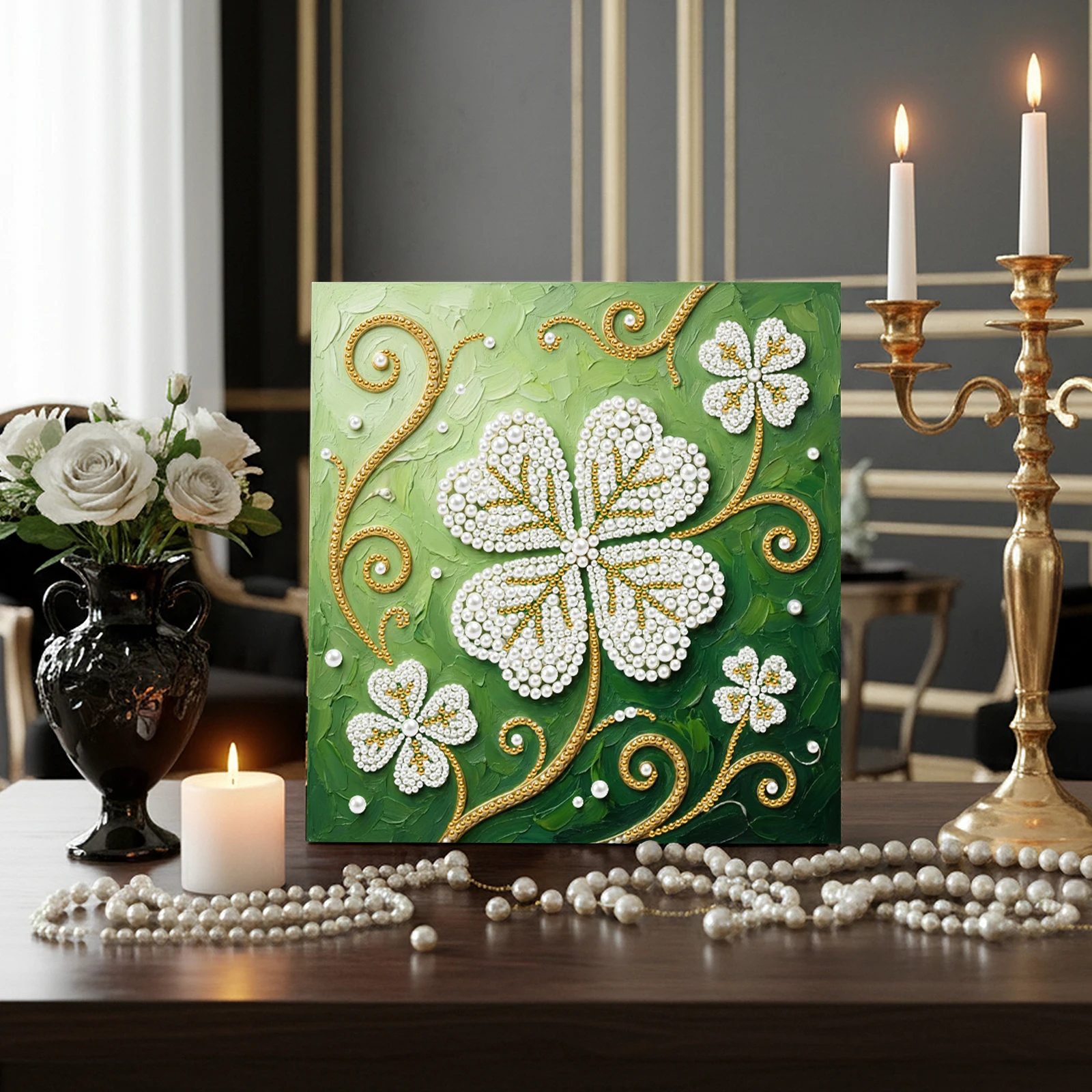 Four-Leaf Clover DIY Pearl Painting Art Kits W/ Frame for Home Decor 25x25cm
Four-Leaf Clover DIY Pearl Painting Art Kits W/ Frame for Home Decor 25x25cm