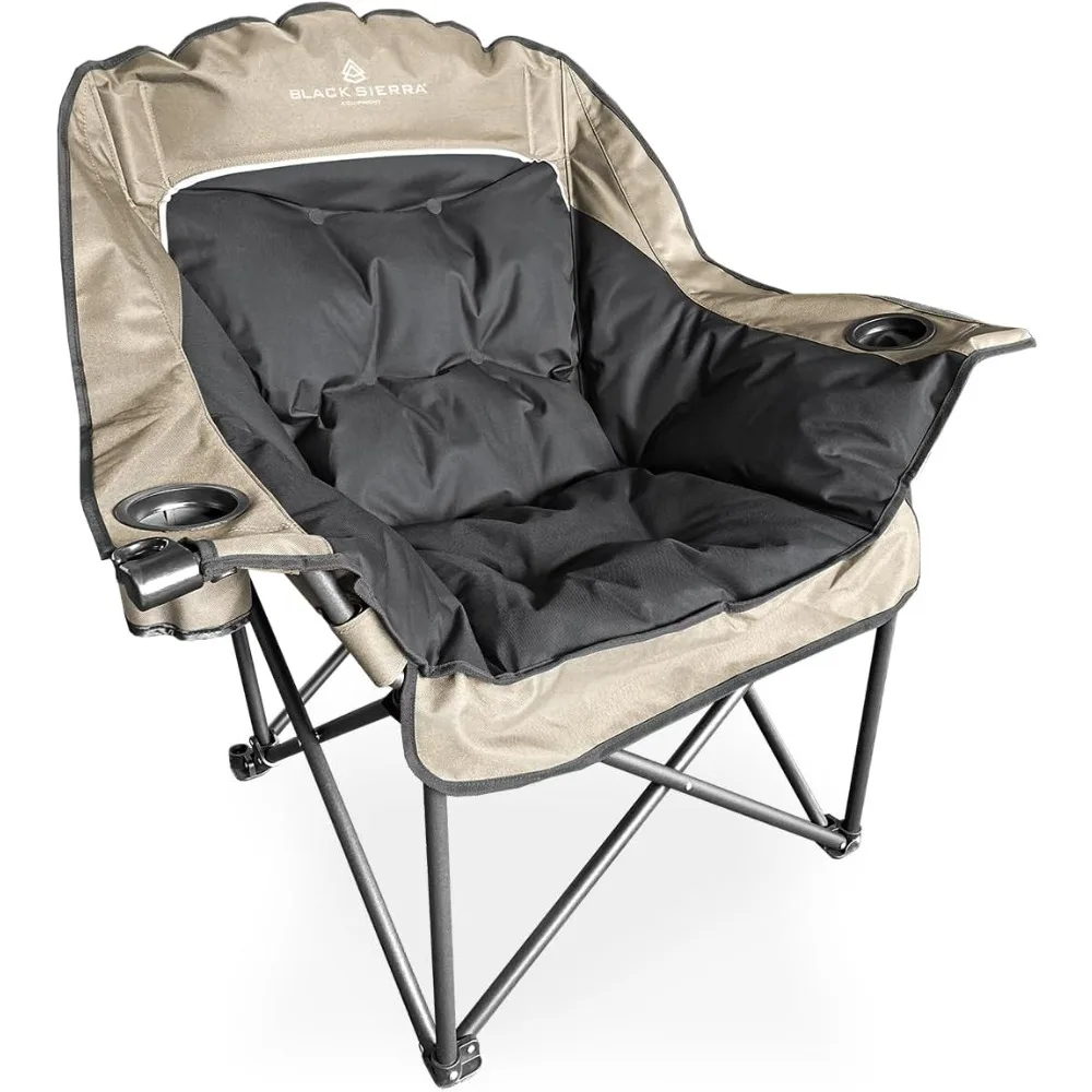 Black Sierra Plush Camping Chair for Sports & Outdoors, Oversize XL Outdoor Folding Chair Supports 400 lbs, Heavy Duty Lounge w/
Black Sierra Plush Camping Chair for Sports & Outdoors, Oversize XL Outdoor Folding Chair Supports 400 lbs, Heavy Duty Lounge w/