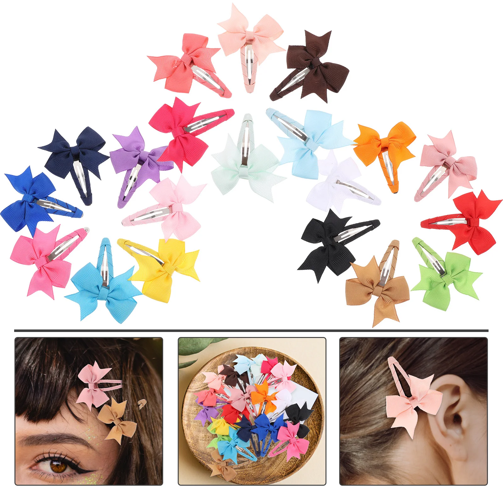20pcs Girls Bowknot Hair Clip Mixed Color All-Match Barrette Strong Durable Non-Slip Hair Accessories For Women Kids Daily Party
20pcs Girls Bowknot Hair Clip Mixed Color All-Match Barrette Strong Durable Non-Slip Hair Accessories For Women Kids Daily Party