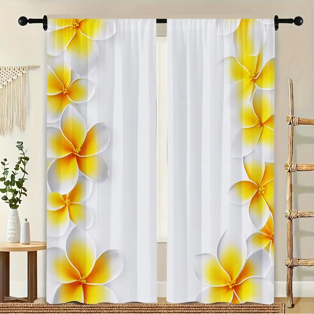 2Pcs Curtain Yellow And White Plumeria Flowers Window Drapes For Bedroom Living Room Decoration Window Treatment.
2Pcs Curtain Yellow And White Plumeria Flowers Window Drapes For Bedroom Living Room Decoration Window Treatment.