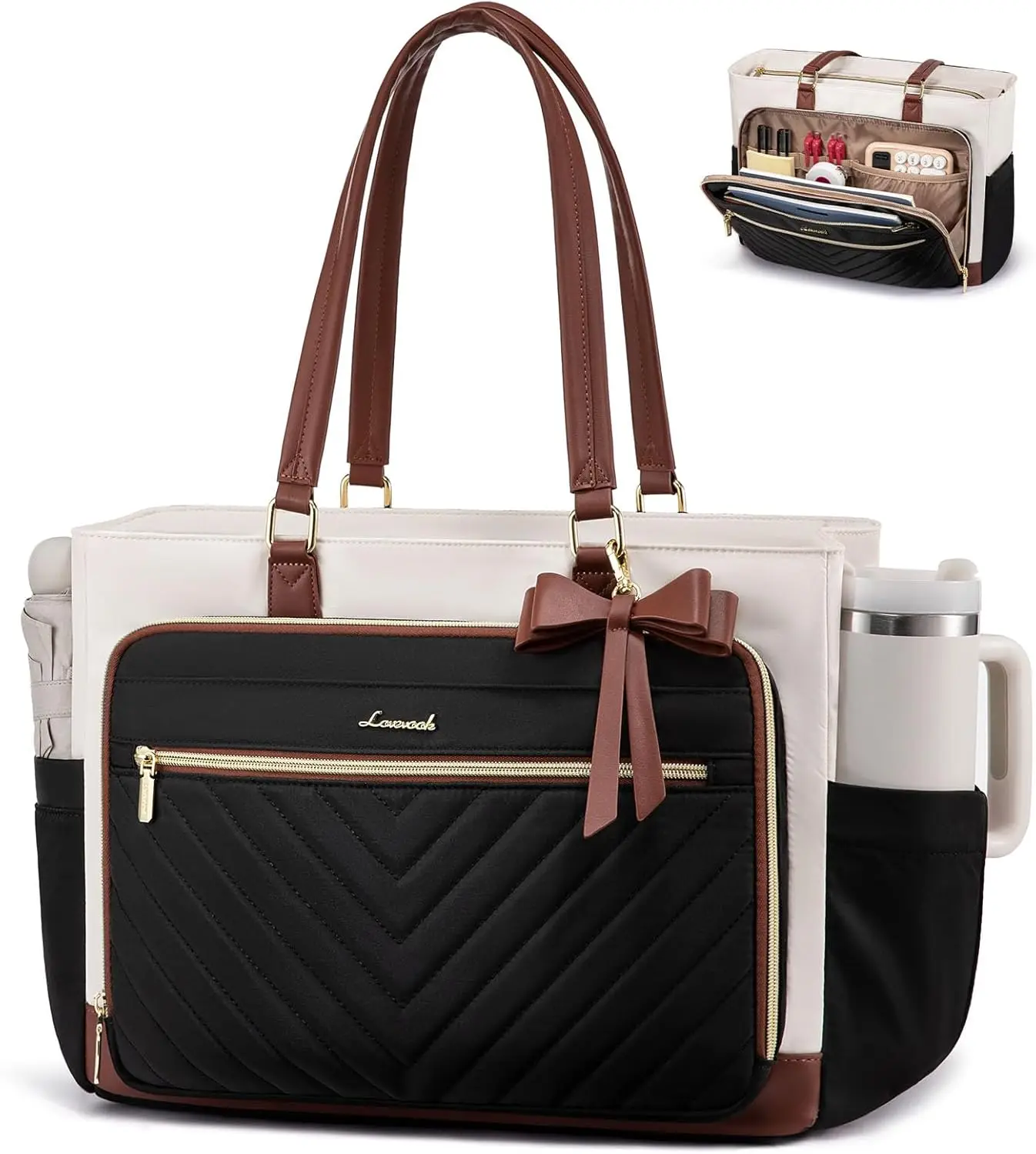 Teacher Tote Bag for Women, Work Laptop Bag Gift with Large Cup Holder, Quilted Nurse Bag Diaper Tote
Teacher Tote Bag for Women, Work Laptop Bag Gift with Large Cup Holder, Quilted Nurse Bag Diaper Tote