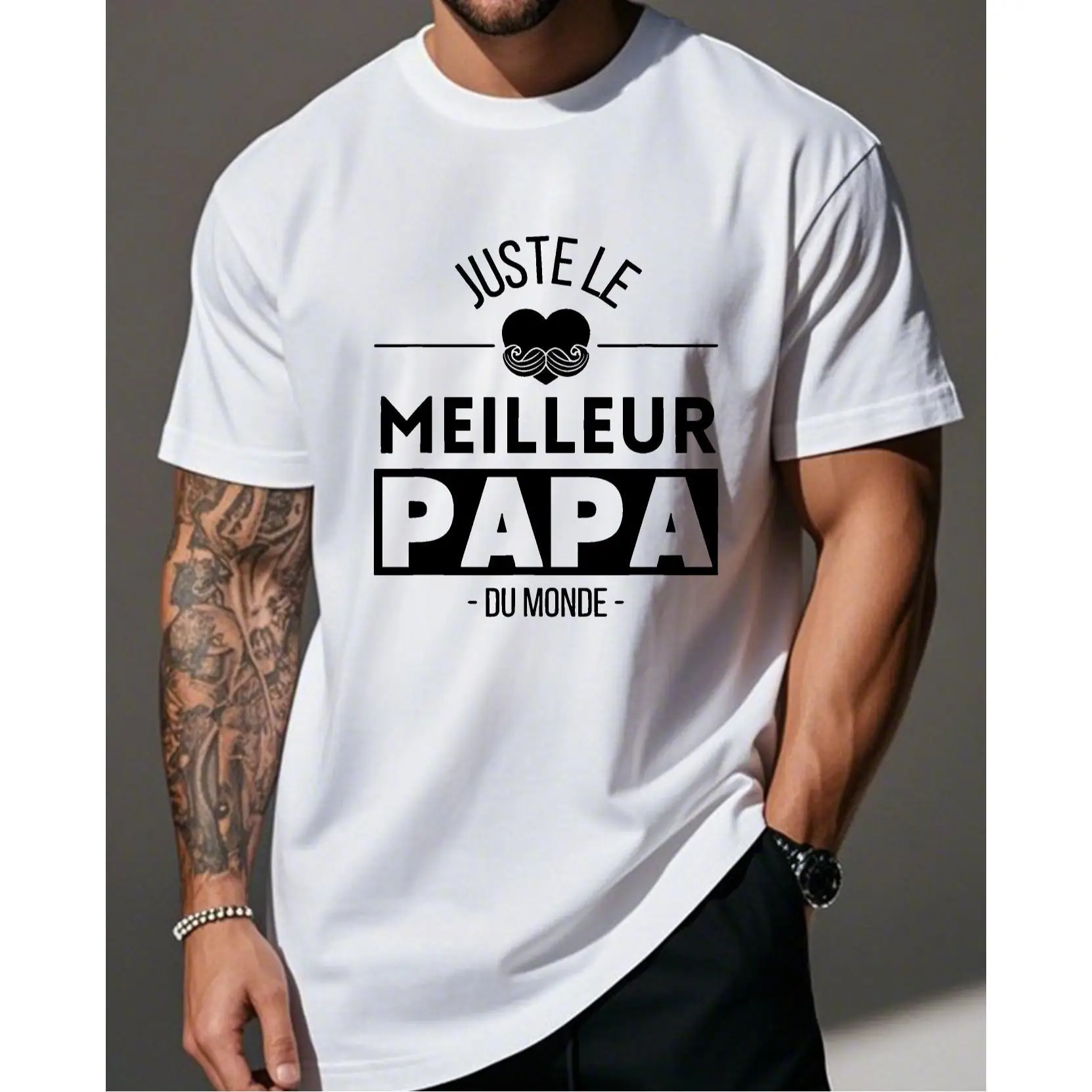Funny French Humor "Best Dad in the World" Graphic Men's T-Shirt - Casual Short Sleeve Round Neck Tee, Machine Washable Summer
Funny French Humor "Best Dad in the World" Graphic Men's T-Shirt - Casual Short Sleeve Round Neck Tee, Machine Washable Summer