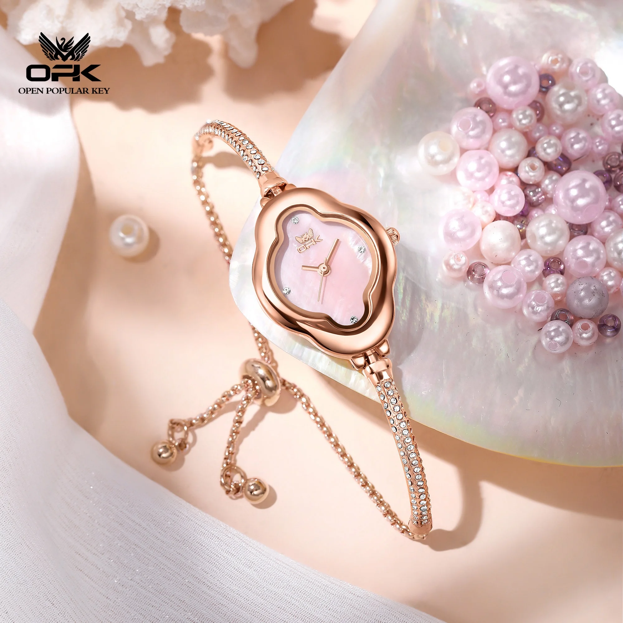 OPK 6093 Elegance Original Quartz Movement Watch For Women Clover Dial 30m Waterproof Semi-bangle Bracelet Watch For Women
OPK 6093 Elegance Original Quartz Movement Watch For Women Clover Dial 30m Waterproof Semi-bangle Bracelet Watch For Women