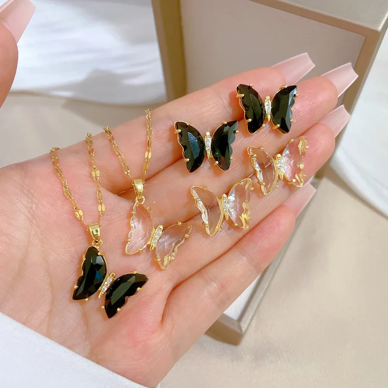 Royal Court Style Butterfly Crystal Necklace Earrings Set Women Wedding Jewelry Girls Birthday Party Gift Jewelry Accessories
Royal Court Style Butterfly Crystal Necklace Earrings Set Women Wedding Jewelry Girls Birthday Party Gift Jewelry Accessories