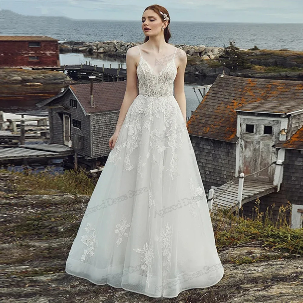 Exquisite Wedding Dresses A-Line Tulle Tiered Bridal Gowns Lace Appliques Spaghetti Straps Robes For Brides Vestidos De Novia
Exquisite Wedding Dresses A-Line Tulle Tiered Bridal Gowns Lace Appliques Spaghetti Straps Robes For Brides Vestidos De Novia