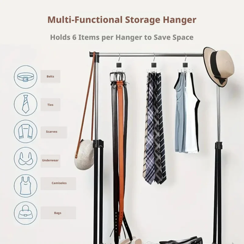 360° Rotating 6-Claw Hook | Multi-Functional Camisole Hanger | Space Saving Underwear Organizer | Wardrobe Belt Scarf Rack
360° Rotating 6-Claw Hook | Multi-Functional Camisole Hanger | Space Saving Underwear Organizer | Wardrobe Belt Scarf Rack