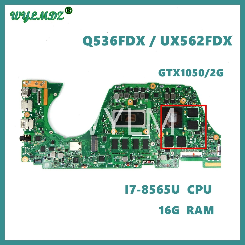 Q536FDX i7-8565U 16GB RAM GTX1050/2G Notebook Mainboard For ASUS Q536FDX Q536FD Q536F UX562FDX UX562F UX562FD Laptop Motherboard
Q536FDX i7-8565U 16GB RAM GTX1050/2G Notebook Mainboard For ASUS Q536FDX Q536FD Q536F UX562FDX UX562F UX562FD Laptop Motherboard
