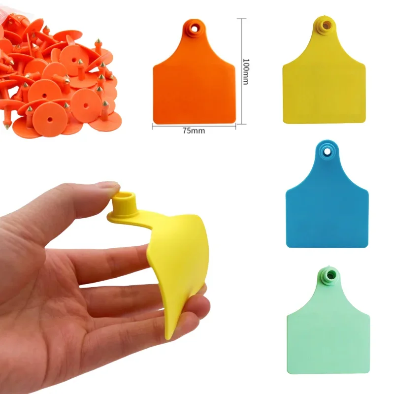 20pcs Cow Ear Tag Plus Size Cattle Sign Blank Head Earrings Farm Animal Identification Big Card TPU Copper Nail 100x75mm
20pcs Cow Ear Tag Plus Size Cattle Sign Blank Head Earrings Farm Animal Identification Big Card TPU Copper Nail 100x75mm