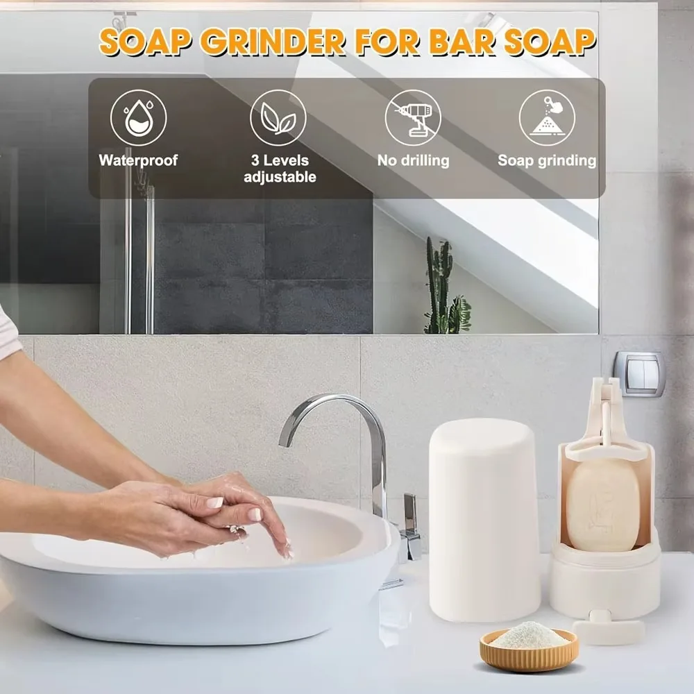 Wall Mounted Soaps Grinder 3 Levels Adjustables No Drilling Soapy Dispenser Container Waterproof Grinding Soapy Box
Wall Mounted Soaps Grinder 3 Levels Adjustables No Drilling Soapy Dispenser Container Waterproof Grinding Soapy Box