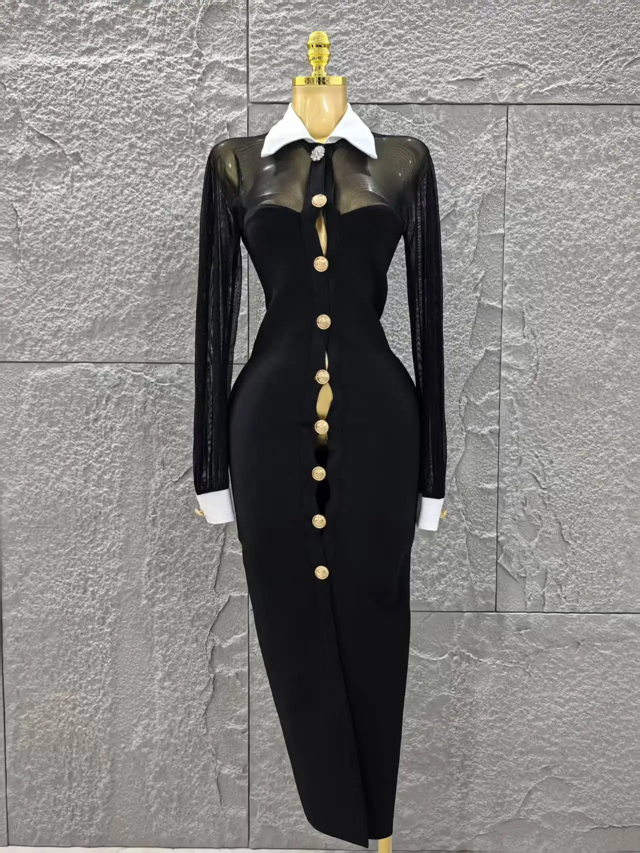 Black Color Women Long Sleeve Sexy Button Bodycon Bandage Long Gowns Dress Celebrate Evening Party Birthday Outfit Vestidos
Black Color Women Long Sleeve Sexy Button Bodycon Bandage Long Gowns Dress Celebrate Evening Party Birthday Outfit Vestidos