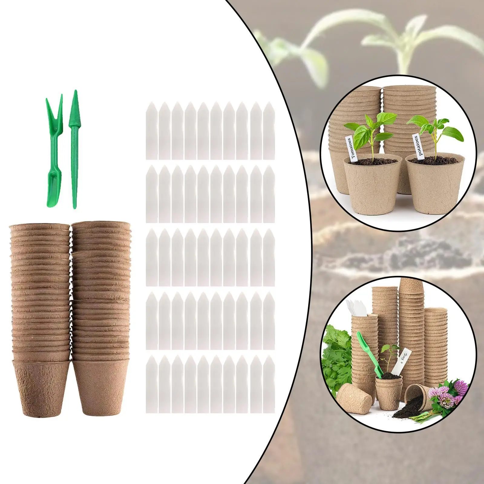 50x Peat Pots for Seedlings Biodegradable Growing Greenhouse Gardening Disposable Seed Starter Trays Kit with 50 Plant Labels
50x Peat Pots for Seedlings Biodegradable Growing Greenhouse Gardening Disposable Seed Starter Trays Kit with 50 Plant Labels