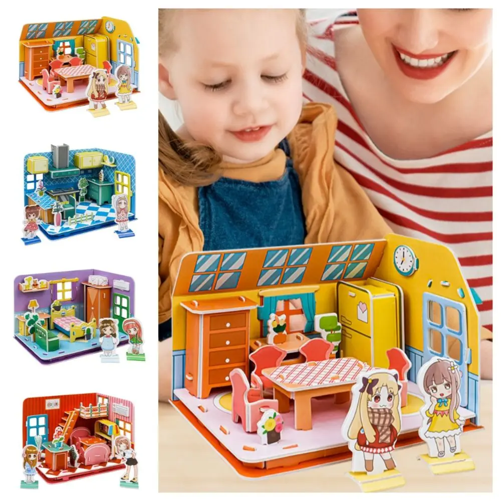 Living Room DIY Puzzle Dollhouse Room Kitchen Bedroom Pretend Play Paper Doll House Cartoon Handmade 3D Paper Puzzle Room
Living Room DIY Puzzle Dollhouse Room Kitchen Bedroom Pretend Play Paper Doll House Cartoon Handmade 3D Paper Puzzle Room