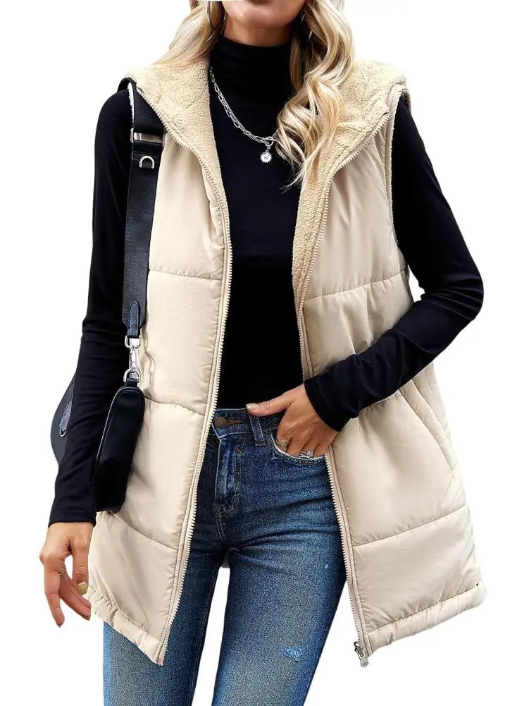 Womens Sleeveless Long Vest Winter Warm Reversible Fleece Coats Casual Loose Hooded Zipper Outwear With Pockets
Womens Sleeveless Long Vest Winter Warm Reversible Fleece Coats Casual Loose Hooded Zipper Outwear With Pockets