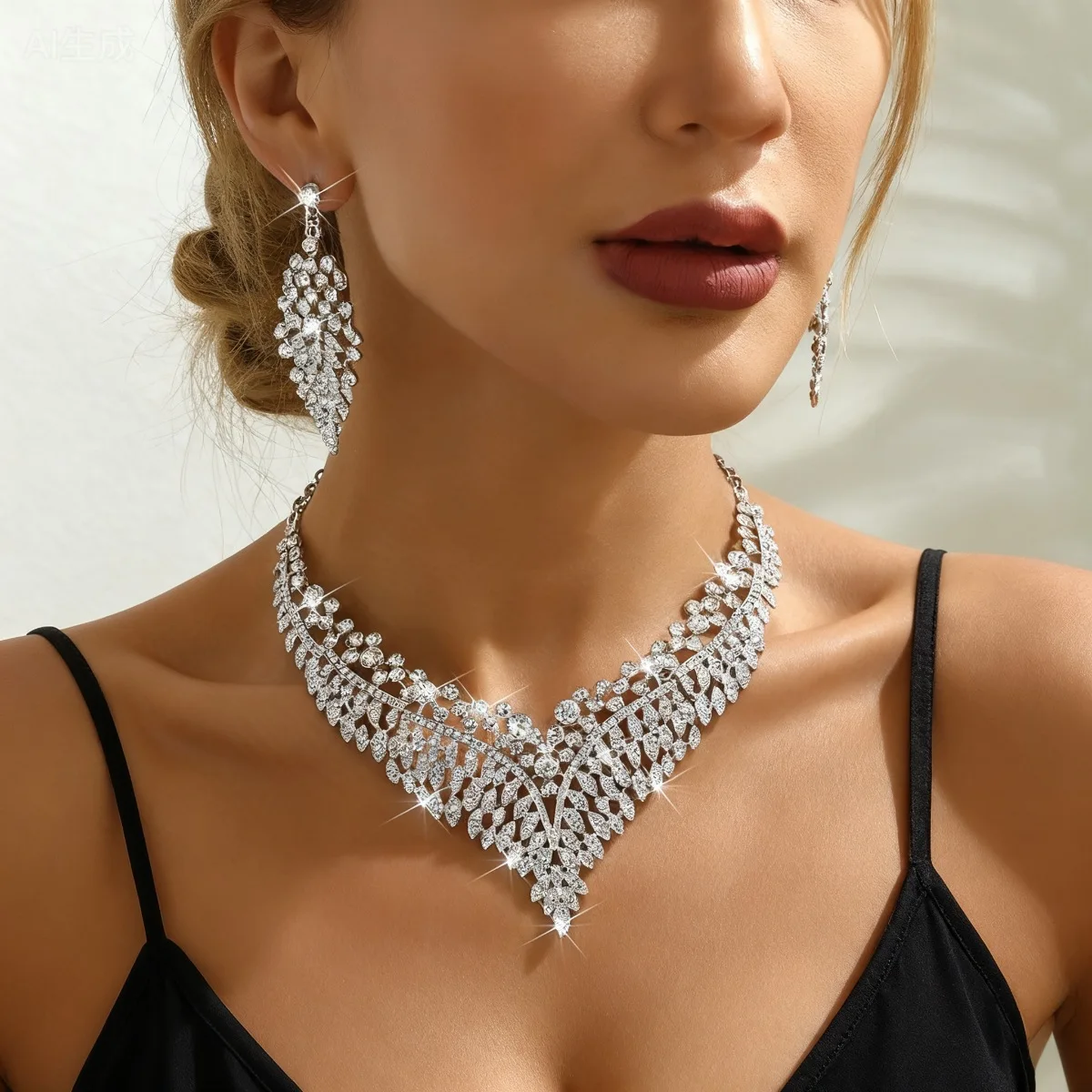 Delicate Rhinestone Necklace And Earrings Set for Women Elegant Crystal Jewelry Accessory
Delicate Rhinestone Necklace And Earrings Set for Women Elegant Crystal Jewelry Accessory