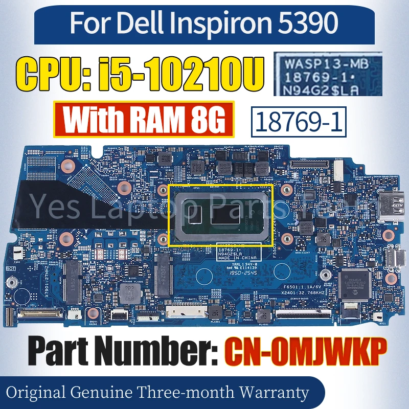 Материнская плата для ноутбука Dell Inspiron 18769 5390, системная плата CN-0MJWKP SRGKY i5-10210U RAM 8G 100%, протестированная материнская плата для ноутбука-1
Материнская плата для ноутбука Dell Inspiron 18769 5390, системная плата CN-0MJWKP SRGKY i5-10210U RAM 8G 100%, протестированная материнская плата для ноутбука-1