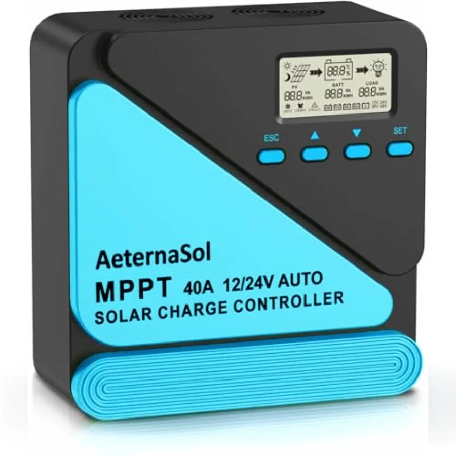 Solar Charge Controller 40A Charge Controllers 12/24V MPPT Solar Charge Controller with Adjustable LCD, Timer, Dual USB, Max In
Solar Charge Controller 40A Charge Controllers 12/24V MPPT Solar Charge Controller with Adjustable LCD, Timer, Dual USB, Max In