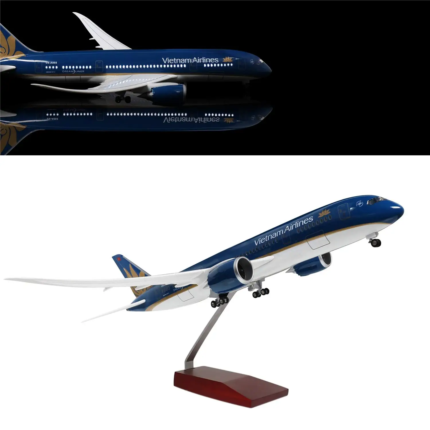 43cm Vietnam B787 Model Airplanes Kit Resin Diecast Toy Planes With Led Light(Touch Or Sound Control) For Collection Or Display
43cm Vietnam B787 Model Airplanes Kit Resin Diecast Toy Planes With Led Light(Touch Or Sound Control) For Collection Or Display