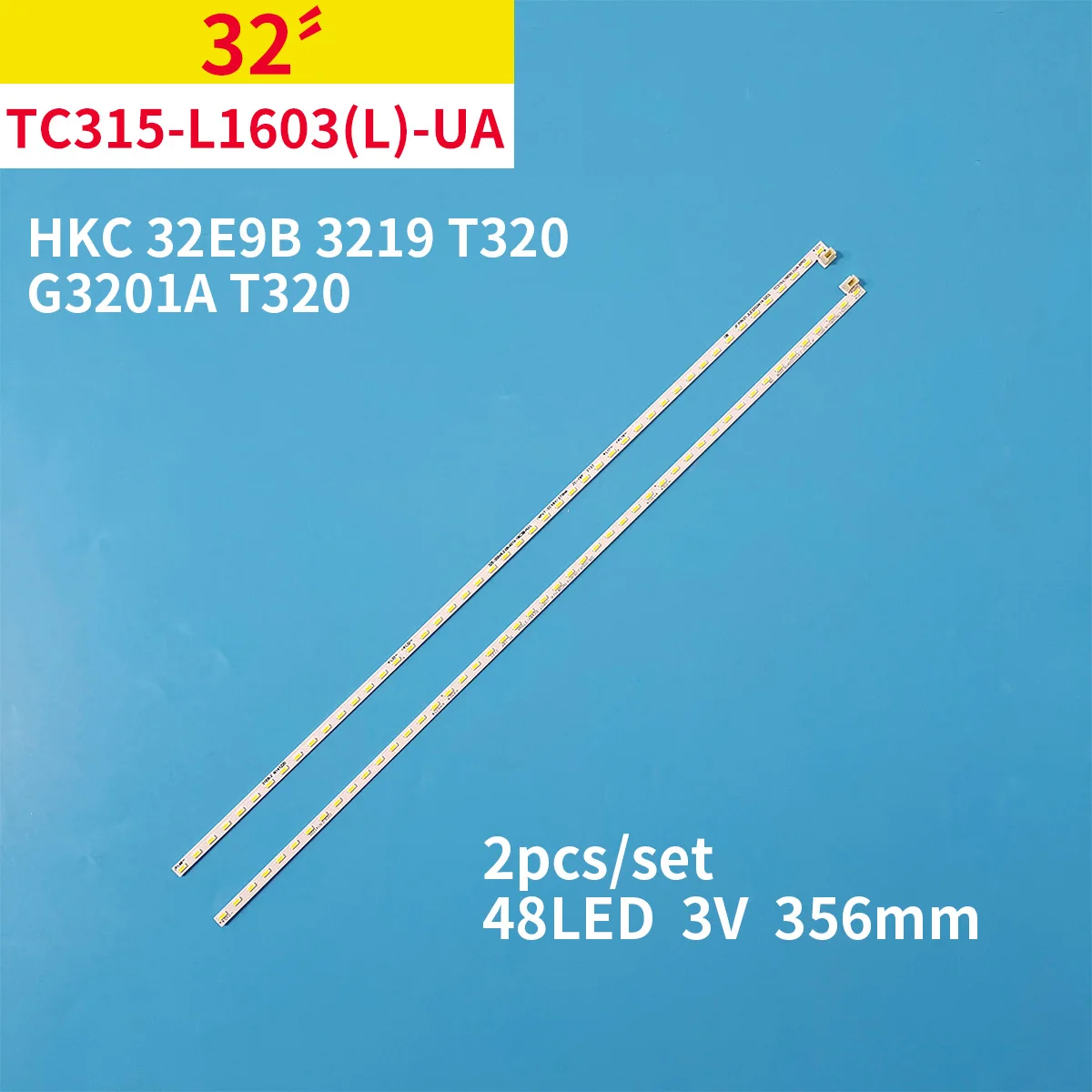 Светодиодная лента для подсветки, 2 шт./1 комплект, 48 ламп для ТВ HKC 32E9B 3219 T320 G3201A
Светодиодная лента для подсветки, 2 шт./1 комплект, 48 ламп для ТВ HKC 32E9B 3219 T320 G3201A