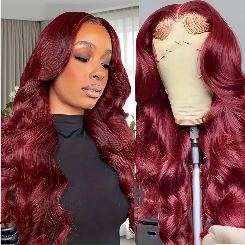 44 46 inch 99j Burgundy 13x4 13x6 Body Wave HD Lace Front Wig Human Hair 200% Density Pre Plucked Lace Front Wigs Bleached Knot
44 46 inch 99j Burgundy 13x4 13x6 Body Wave HD Lace Front Wig Human Hair 200% Density Pre Plucked Lace Front Wigs Bleached Knot