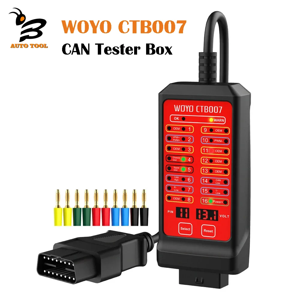 WOYO CAN Tester 16 Pin Break Out Box 12V 24V Detection CAN Bus Circuit Tester Vehicle Diagnosis On-Board Diagnostics Tool CTB007
WOYO CAN Tester 16 Pin Break Out Box 12V 24V Detection CAN Bus Circuit Tester Vehicle Diagnosis On-Board Diagnostics Tool CTB007