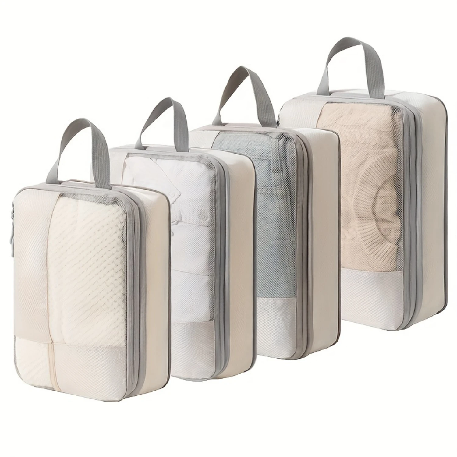 4-Piece/5-Piece Set, Visible Mesh Compression Travel Organizer Bags, Multipurpose Packing Cubes For Clothes, Shoes, Toiletries &
4-Piece/5-Piece Set, Visible Mesh Compression Travel Organizer Bags, Multipurpose Packing Cubes For Clothes, Shoes, Toiletries &