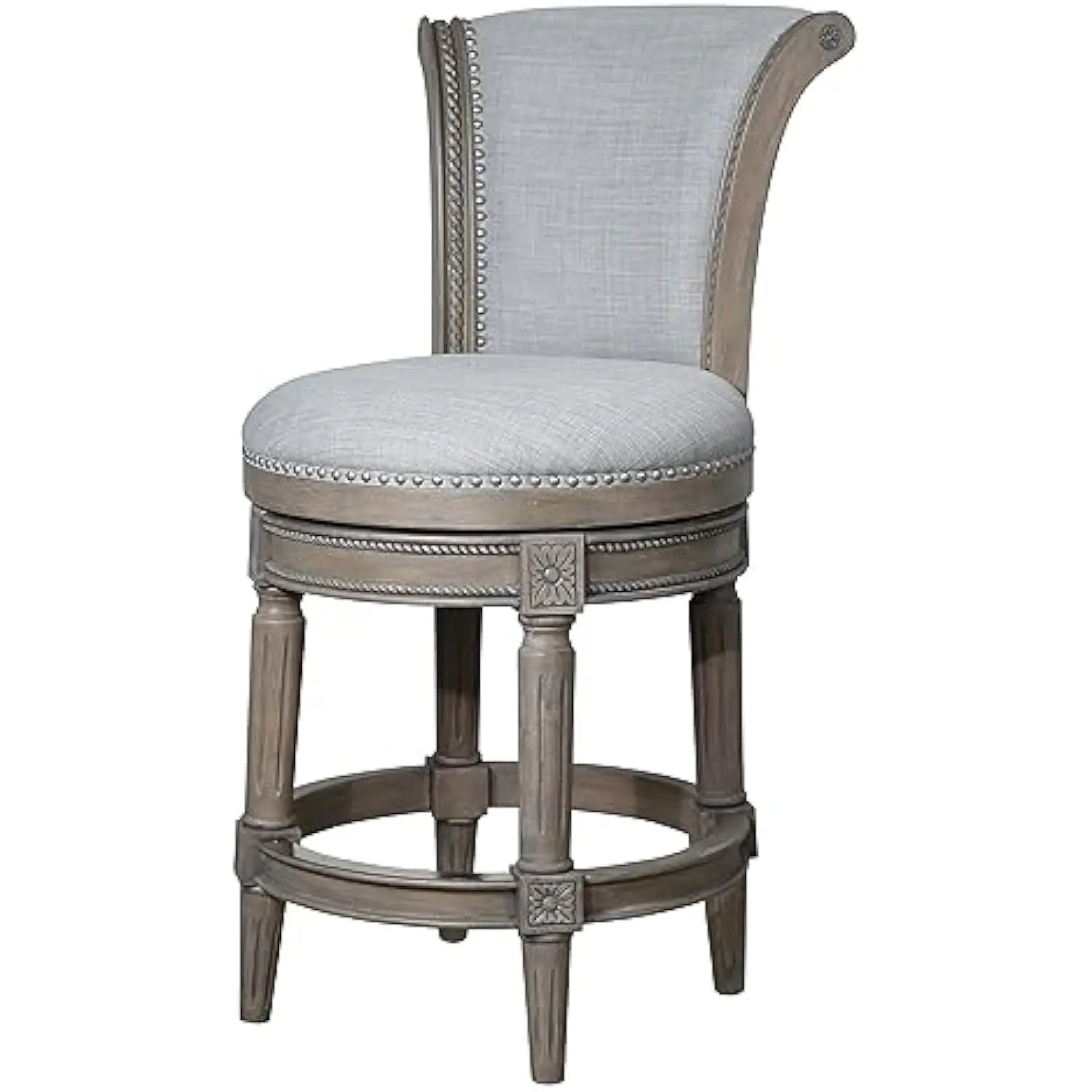 Chapman 26in Counter-Height Swivel Bar Stool with Back, Weathered Gray with Gray Seat
Chapman 26in Counter-Height Swivel Bar Stool with Back, Weathered Gray with Gray Seat