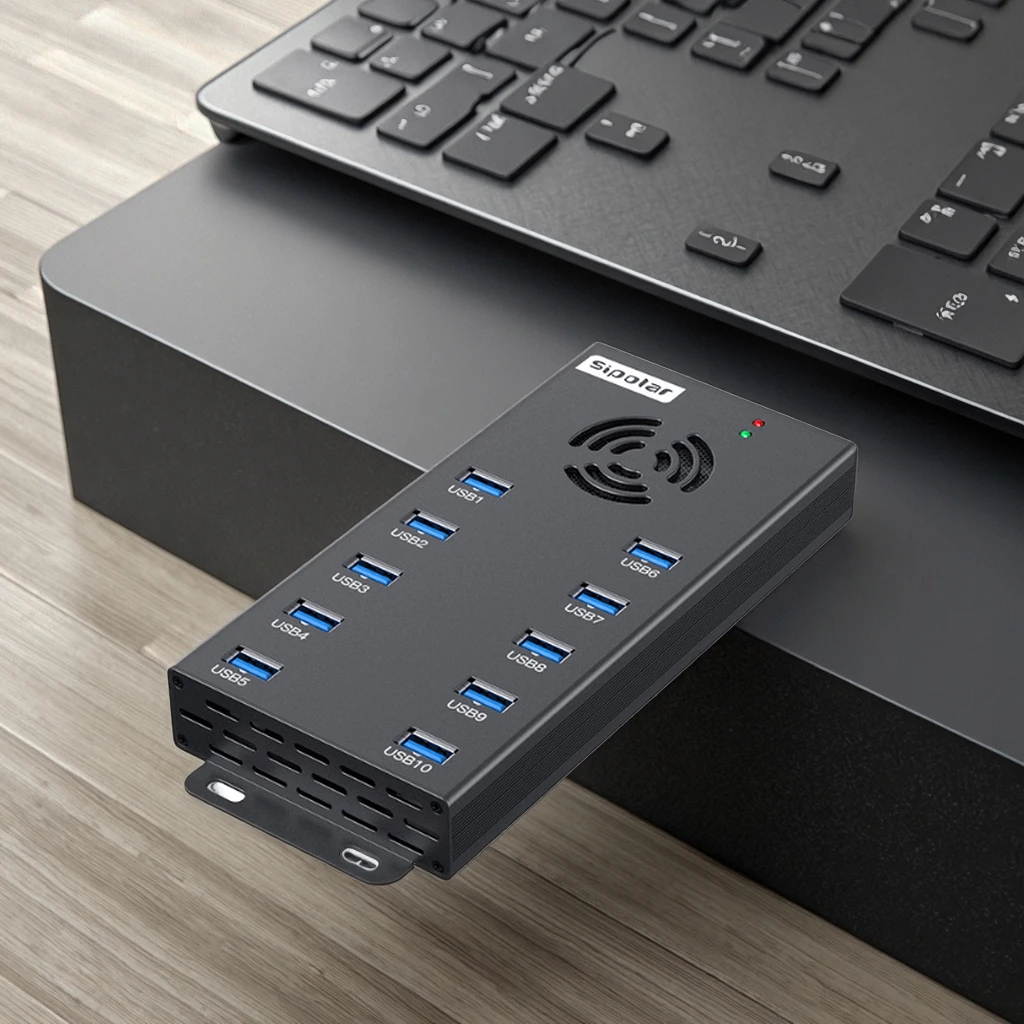 Sipolar A423 Stock Industrial USB 3.0 Hub 10 Ports 5Gbps 120W Metal Power Adapter Cooling Fan for VR Tablet
Sipolar A423 Stock Industrial USB 3.0 Hub 10 Ports 5Gbps 120W Metal Power Adapter Cooling Fan for VR Tablet