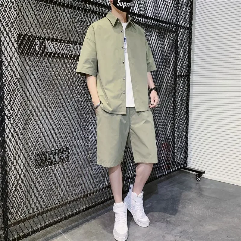 Men's Casual 2-Piece Set Summer Ice Silk Short Sleeve Shirt and Shorts Streetwear Outfit
Men's Casual 2-Piece Set Summer Ice Silk Short Sleeve Shirt and Shorts Streetwear Outfit