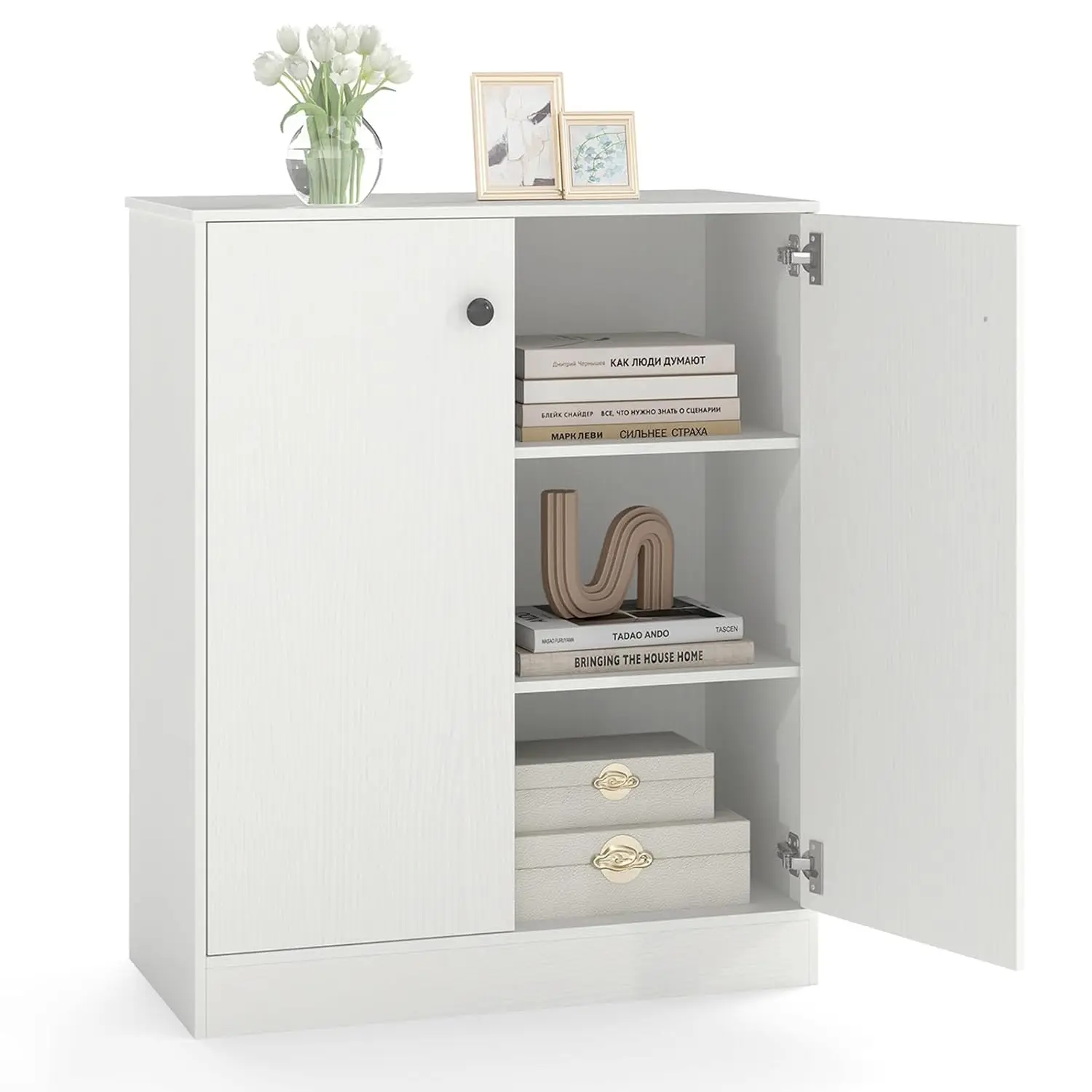 2-Door Storage Cabinet 3-Tier Floor Freestanding Anti-Topple Organizer for Living Room Kitchen Dining Entryway White, Customized
2-Door Storage Cabinet 3-Tier Floor Freestanding Anti-Topple Organizer for Living Room Kitchen Dining Entryway White, Customized