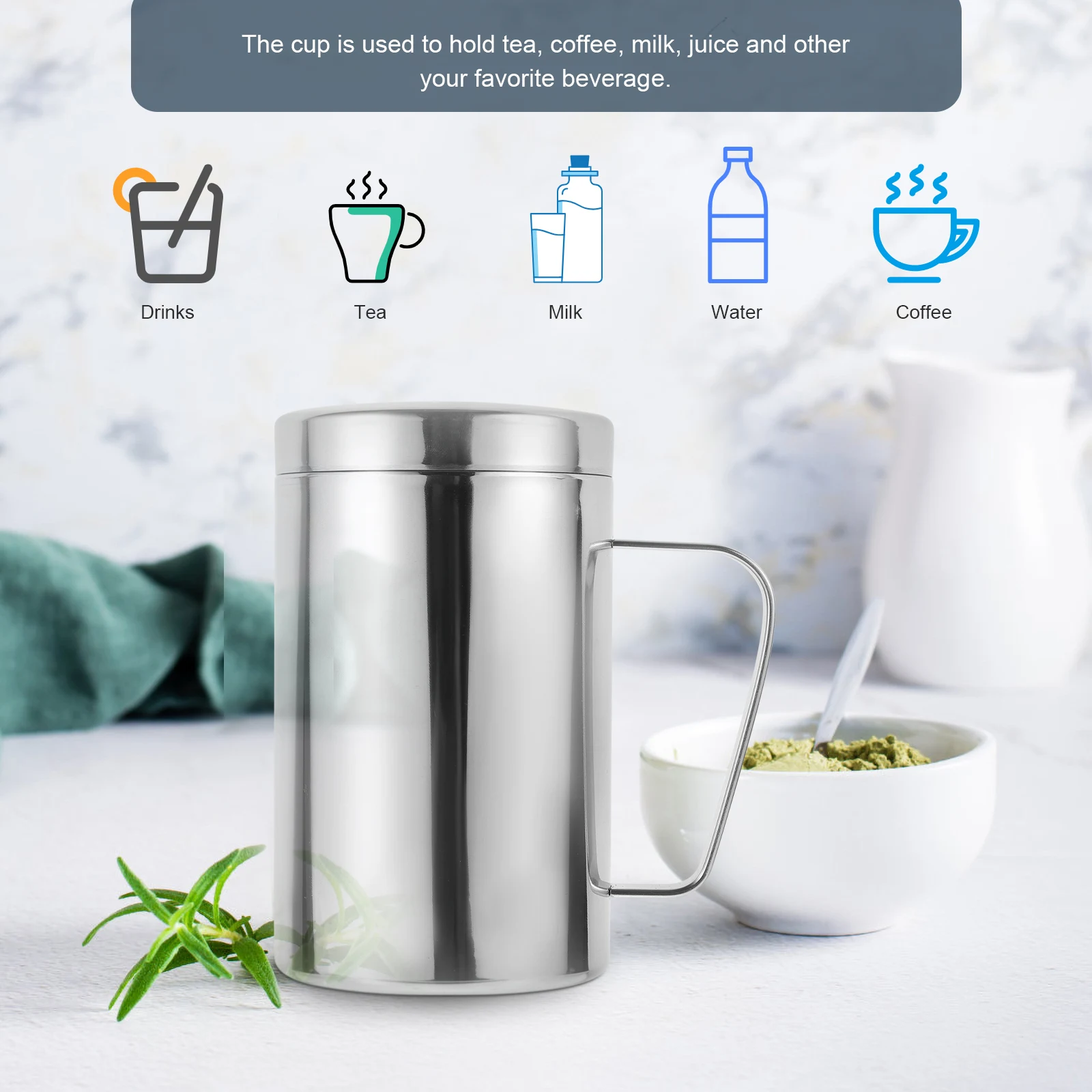Stainless Steel Mug Premium Quality Camping Coffee Mugs Flat Bottom Tea Beverage Practical Design Kitchen Bar Supplies
Stainless Steel Mug Premium Quality Camping Coffee Mugs Flat Bottom Tea Beverage Practical Design Kitchen Bar Supplies