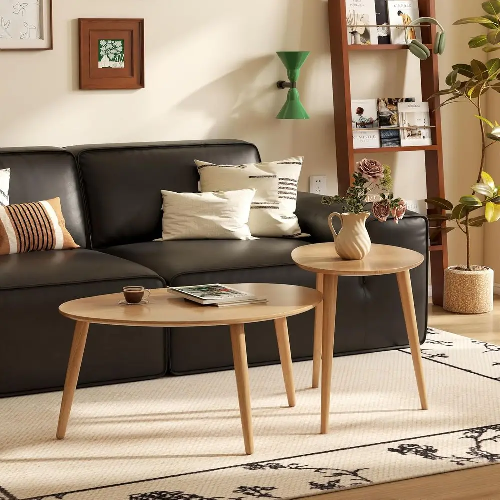 Oval Nesting Table for Living Room, Solid Oak Wood End Table with 3 Legs, Minimalist Display Table in Original Wood Color
Oval Nesting Table for Living Room, Solid Oak Wood End Table with 3 Legs, Minimalist Display Table in Original Wood Color