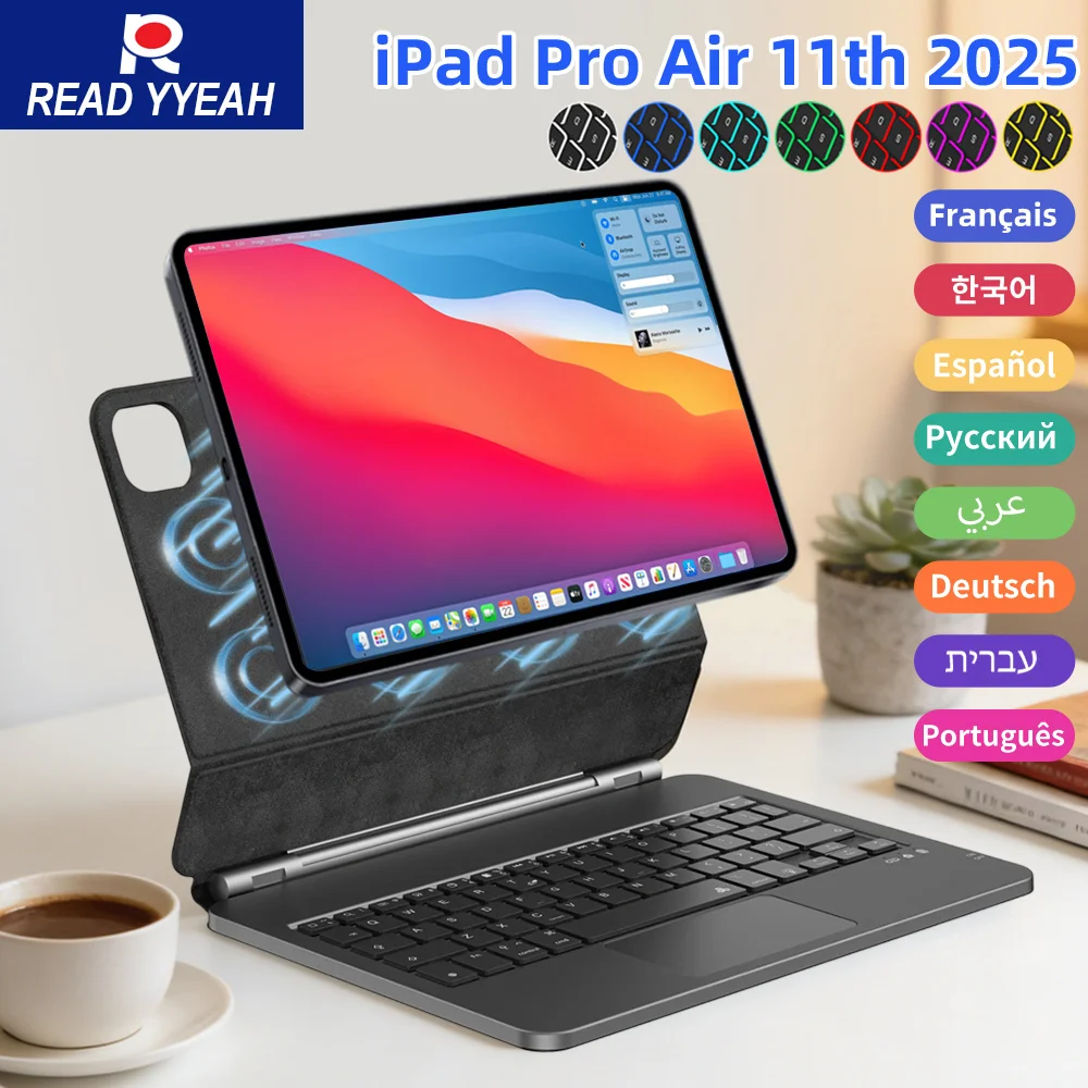 Волшебная клавиатура для iPad 12,9/13/11/10,9 дюймов, многомодельная Bluetooth-клавиатура с тачпадом для iPad Pro Air4, 5, умный чехол с подсветкой
Волшебная клавиатура для iPad 12,9/13/11/10,9 дюймов, многомодельная Bluetooth-клавиатура с тачпадом для iPad Pro Air4, 5, умный чехол с подсветкой