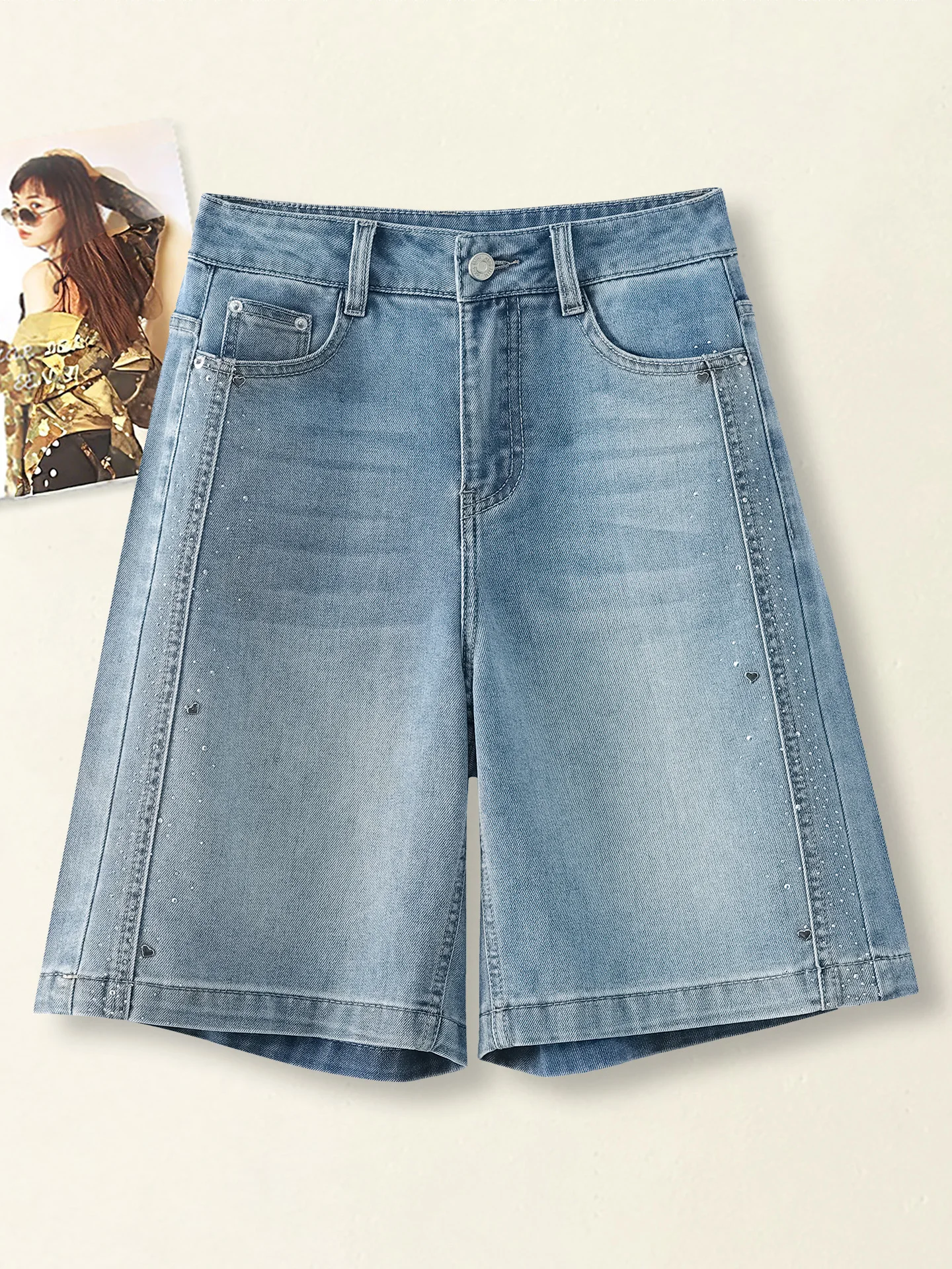 High Waist Wide Leg Denim Shorts Women's Summer Thin New Small Size Slimming Straight Five-Quarter Pants Casual Cotton Blend
High Waist Wide Leg Denim Shorts Women's Summer Thin New Small Size Slimming Straight Five-Quarter Pants Casual Cotton Blend