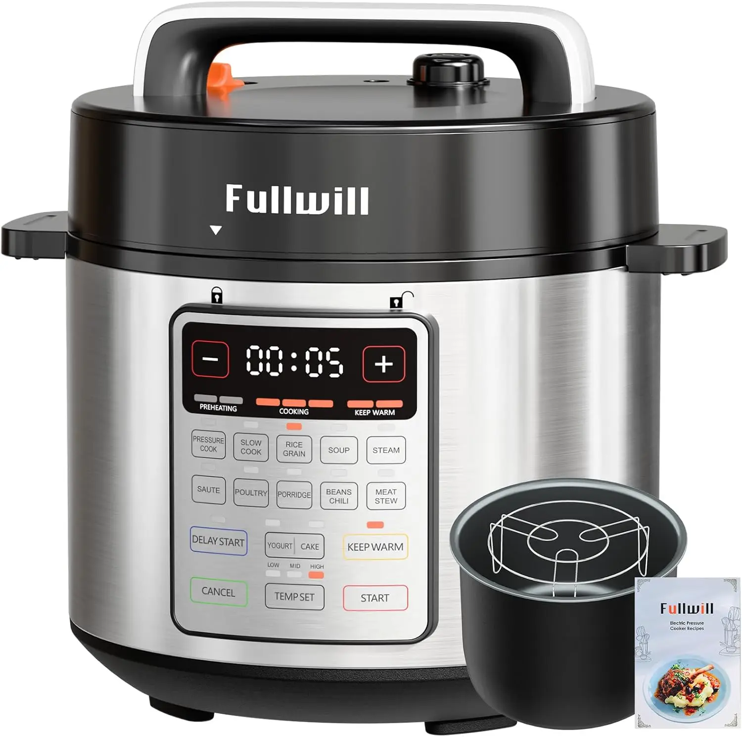 9-in-1 Electric Pressure Cooker, 6 Quart Multi Cooker with 12 Presets, Nonstick Pot, Slow Cooker, Rice Cooker, Steamer, Sauté
9-in-1 Electric Pressure Cooker, 6 Quart Multi Cooker with 12 Presets, Nonstick Pot, Slow Cooker, Rice Cooker, Steamer, Sauté