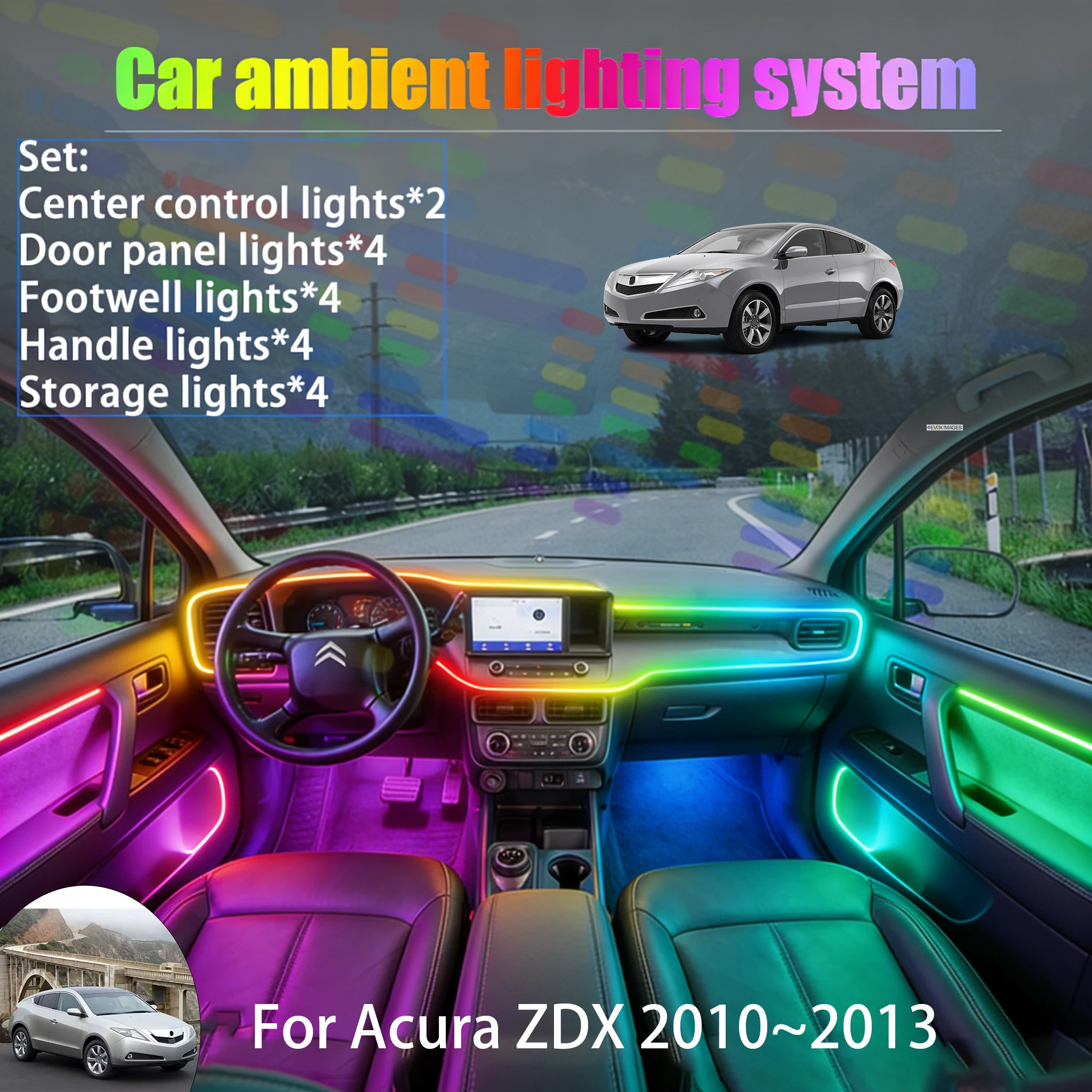 For Acura ZDX 2010~2013 YB1 MK1 2/18 in 1 Car ambient lighting Led trunk interior led lights USB RGB Ensemble Streamer Auto Part
For Acura ZDX 2010~2013 YB1 MK1 2/18 in 1 Car ambient lighting Led trunk interior led lights USB RGB Ensemble Streamer Auto Part
