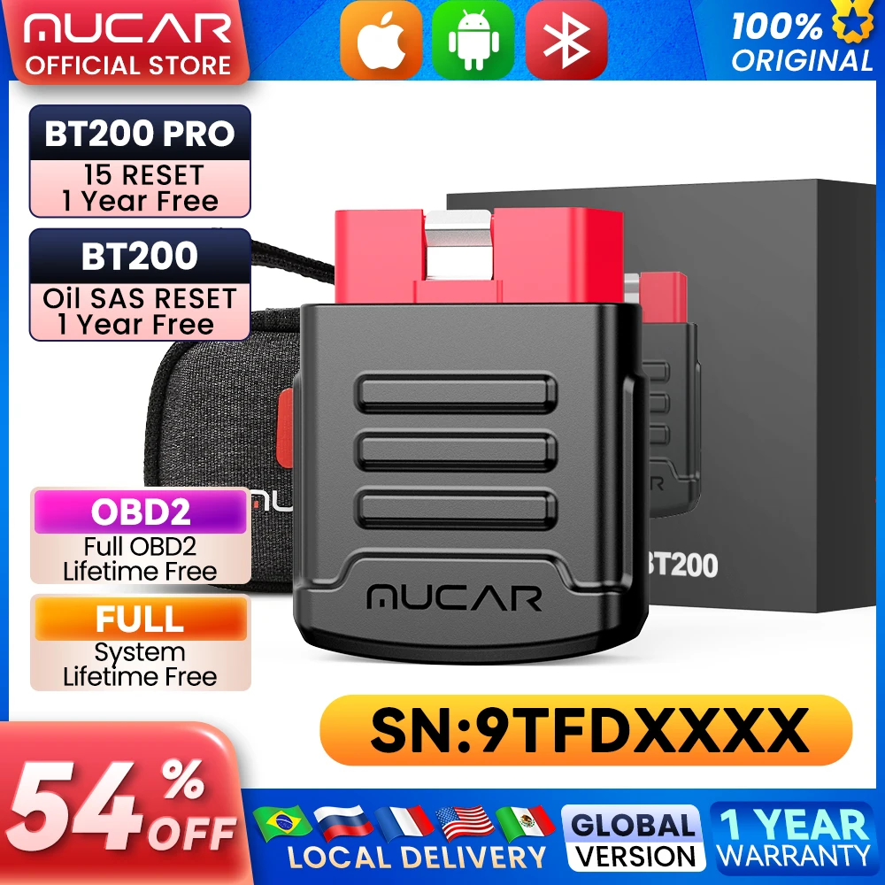 MUCAR BT200 Automotive Diagnostic Tools Obd 2 Bluetooth Wifi Scanner for All Cars Auto Obd2 Tester 15 Resets Diagnosis
MUCAR BT200 Automotive Diagnostic Tools Obd 2 Bluetooth Wifi Scanner for All Cars Auto Obd2 Tester 15 Resets Diagnosis
