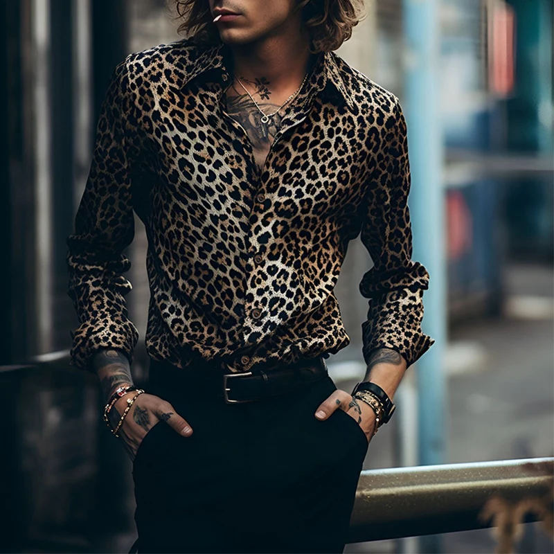 Vintage Leopard Print Shirt Men 2023 Brand 70s Disco Party Shirt Mens Slim Fit Long Sleeve Button Up Dress Shirts Chemise Homme
Vintage Leopard Print Shirt Men 2023 Brand 70s Disco Party Shirt Mens Slim Fit Long Sleeve Button Up Dress Shirts Chemise Homme