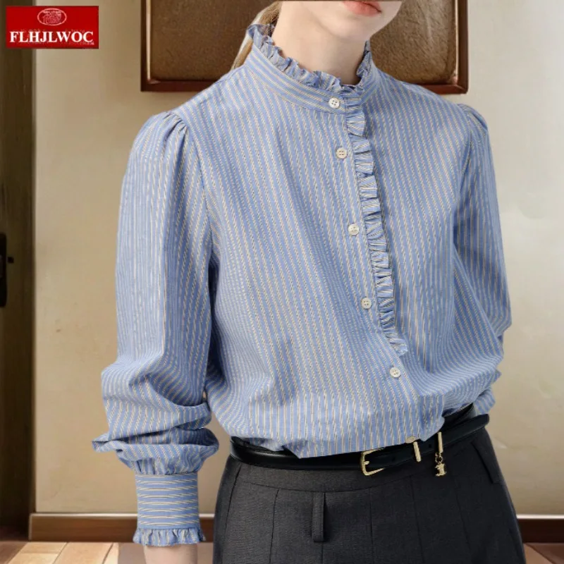2025 Cotton Tops Basic Shirts Blouses Women Fall Basic Retro Vintage Blue Striped Top Chic Japan Korea Clothes Design Blusas
2025 Cotton Tops Basic Shirts Blouses Women Fall Basic Retro Vintage Blue Striped Top Chic Japan Korea Clothes Design Blusas