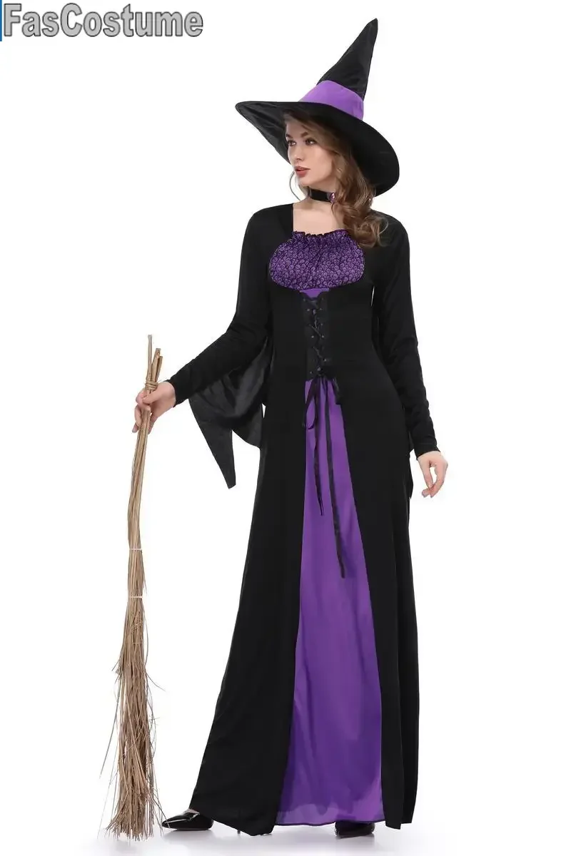 FasCostume New Halloween Witch Costume Adult Role Playing Purple Witch Dress Cosplay Performance Dress
FasCostume New Halloween Witch Costume Adult Role Playing Purple Witch Dress Cosplay Performance Dress