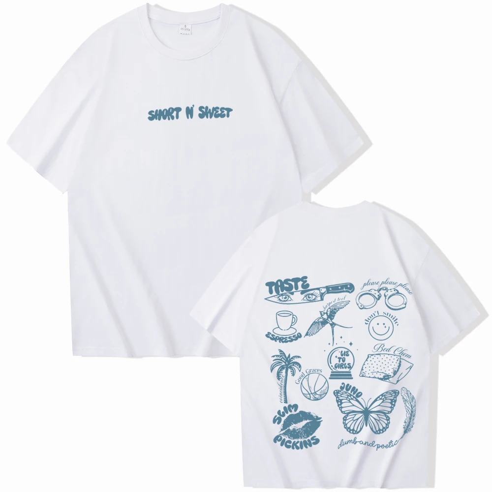 Sabrina Carpenter Short N' Sweet футболка Sabrina Carpenter Merch женская футболка в стиле Харадзюку с круглым вырезом футболки с графикой Y2K
Sabrina Carpenter Short N' Sweet футболка Sabrina Carpenter Merch женская футболка в стиле Харадзюку с круглым вырезом футболки с графикой Y2K