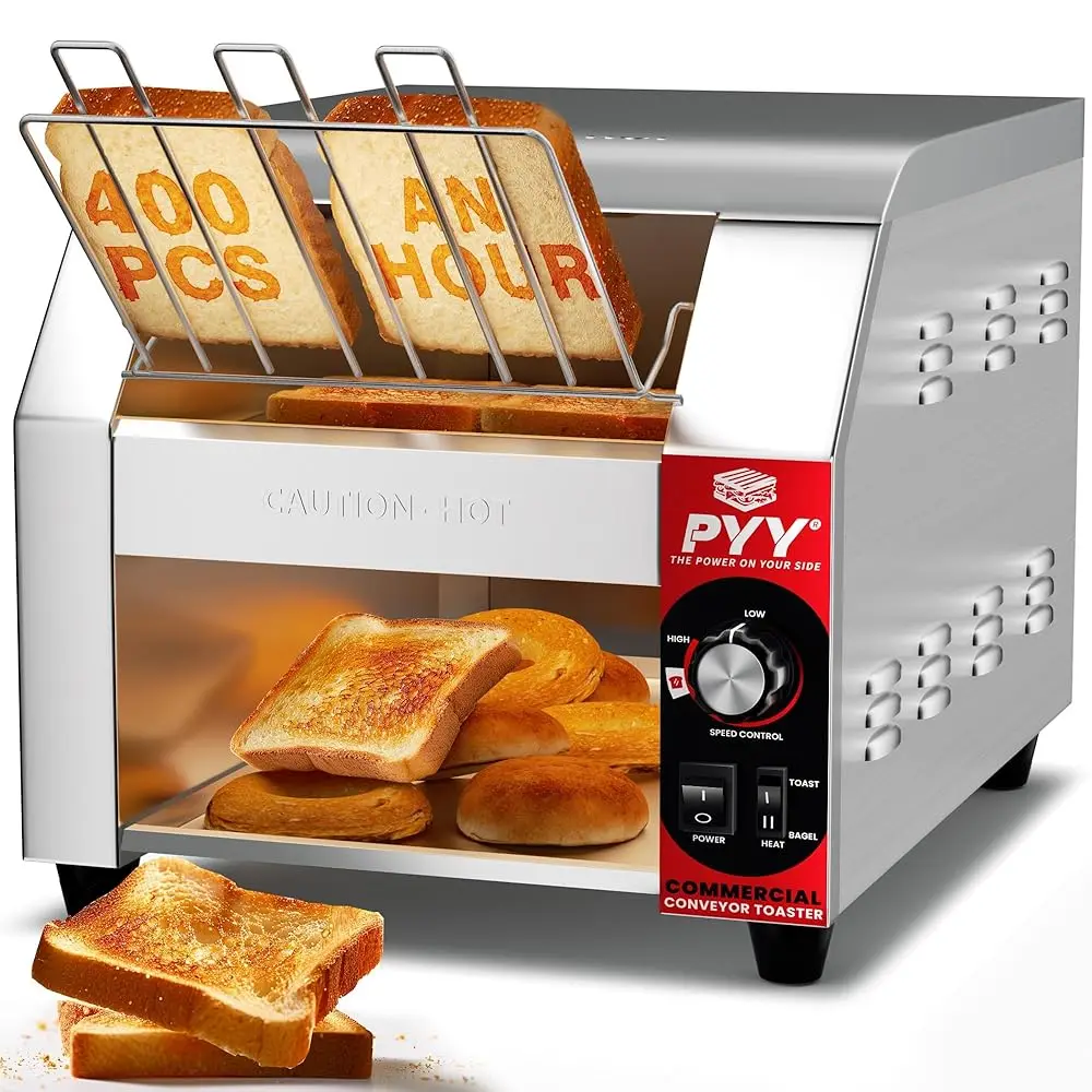 Commercial Conveyor Toaster – 1800W Heavy Duty Electric Belt Toaster, Stainl Steel Industrial Oven For Bagels, Buns, Bread,
Commercial Conveyor Toaster – 1800W Heavy Duty Electric Belt Toaster, Stainl Steel Industrial Oven For Bagels, Buns, Bread,