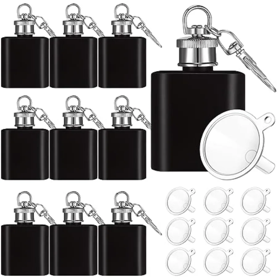 10 Pcs Mini Keychain Flask Bulk 1oz Stainless Steel Hip Jar Pocket Hidden Flask for Liquor Men Women Groomsmen Gifts with 10 Pl
10 Pcs Mini Keychain Flask Bulk 1oz Stainless Steel Hip Jar Pocket Hidden Flask for Liquor Men Women Groomsmen Gifts with 10 Pl