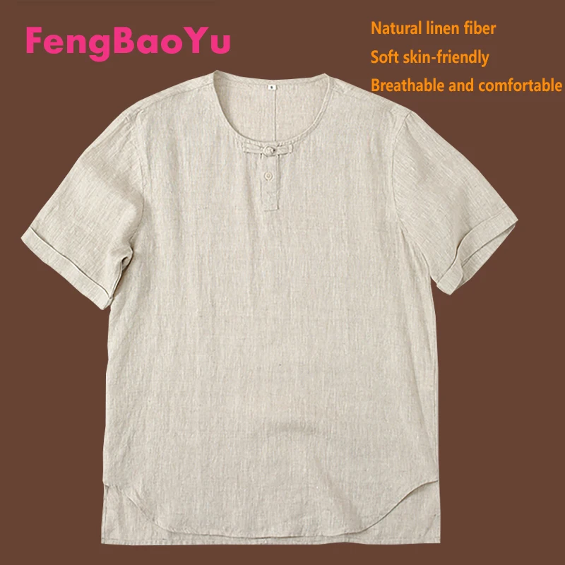 100% Natural Linen Men's Short-sleeved T-shirt Grey Crew Neck Pullover Top Temperament Retro Button Shirt Summer Casual Cool
100% Natural Linen Men's Short-sleeved T-shirt Grey Crew Neck Pullover Top Temperament Retro Button Shirt Summer Casual Cool