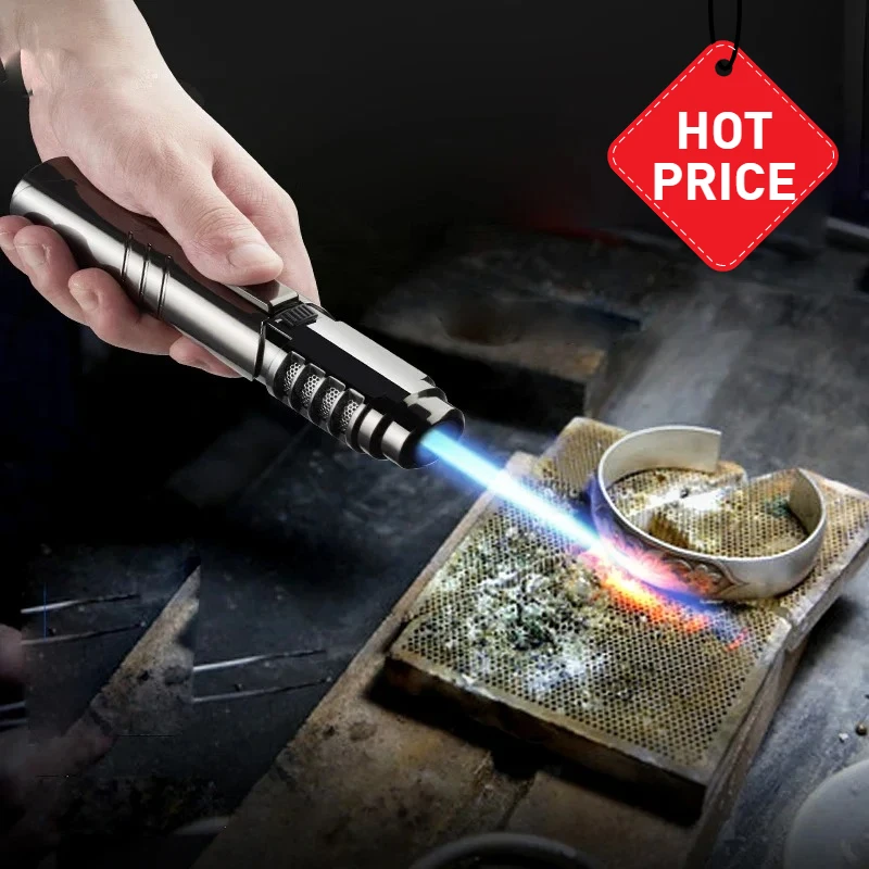 1800°C Large Flame Spray Gun Metal Blue Flame Lighter Outdoor Camping BBQ Ignition Welding Gun Rechargeable Butane Lighters Gift
1800°C Large Flame Spray Gun Metal Blue Flame Lighter Outdoor Camping BBQ Ignition Welding Gun Rechargeable Butane Lighters Gift