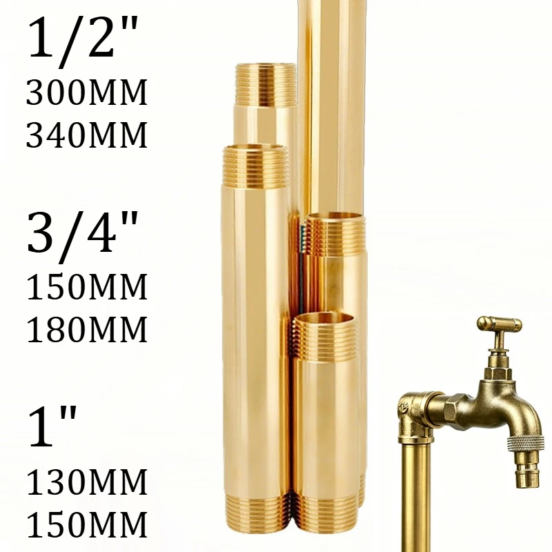 Heavy Duty Brass Pipe Nipple, 1/2" 3/4" 1" Male Thread Extension Tube,Long 130-340mm ,Thickened & Extra Long for Plumbing
Heavy Duty Brass Pipe Nipple, 1/2" 3/4" 1" Male Thread Extension Tube,Long 130-340mm ,Thickened & Extra Long for Plumbing