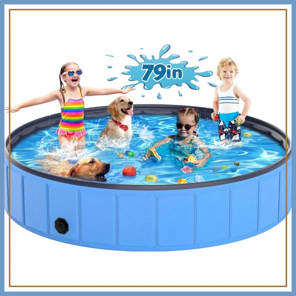 Extra Large Foldable Dog Pool, 79x16in Durable PVC Pet Bathing Tub for Outdoor Swimming, Kiddie Pool
Extra Large Foldable Dog Pool, 79x16in Durable PVC Pet Bathing Tub for Outdoor Swimming, Kiddie Pool