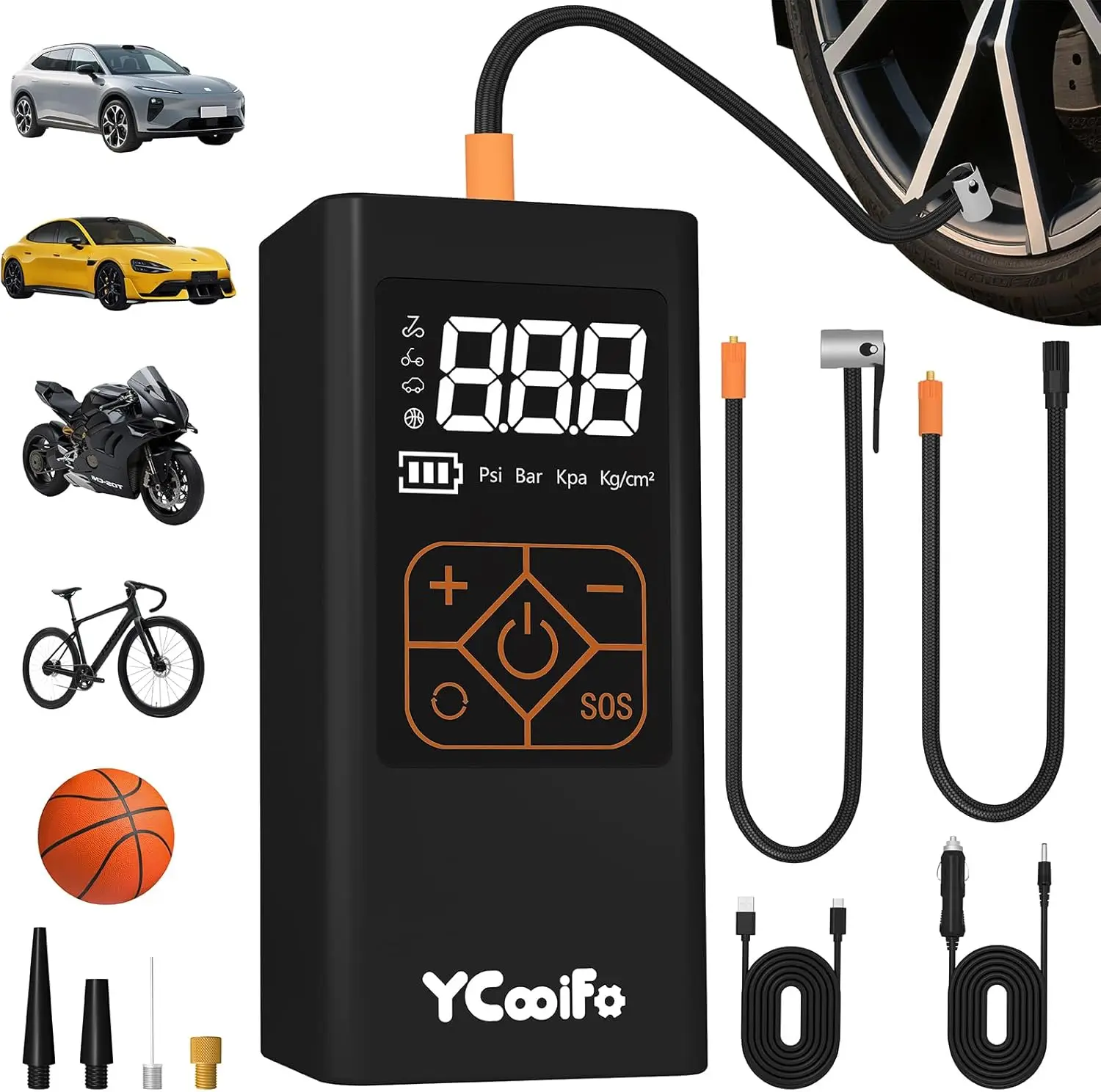 150 PSI Portable Tire Inflator, 8000mAh Air Pump for Car, Bike, Ball
150 PSI Portable Tire Inflator, 8000mAh Air Pump for Car, Bike, Ball